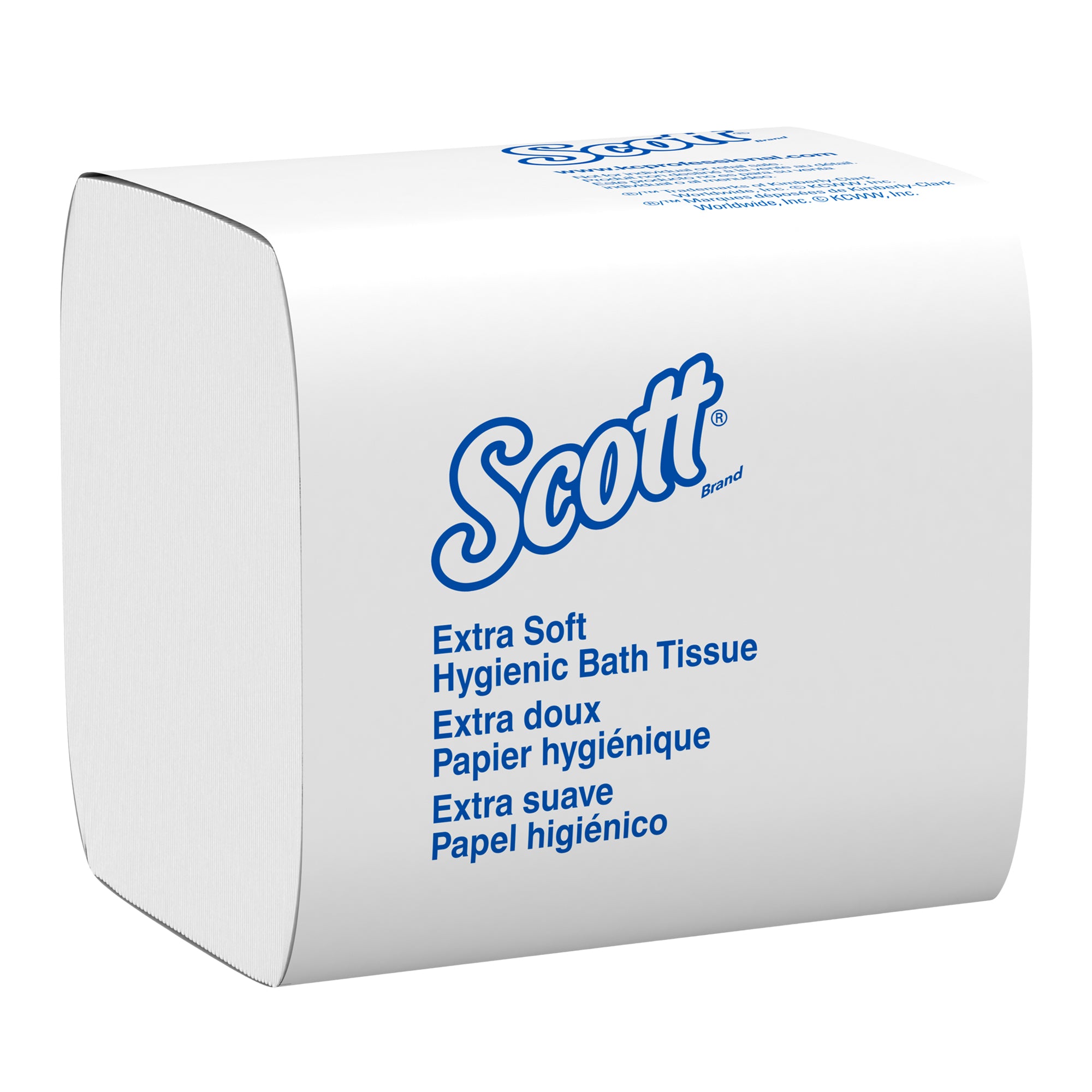 Mouchoirs pliés haute capacité Scott Hygienic (48280) - 2 épaisseurs, blancs, distribution feuille à feuille, 250 feuilles/paquet, 36 paquets/caisse