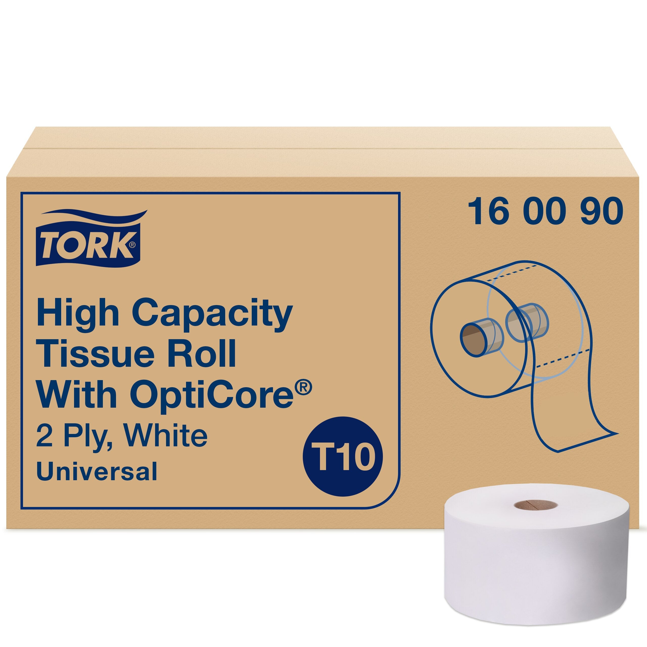 Papier toilette Tork Universal grande capacité - Blanc, 2 épaisseurs, 177,7 m, 2000 feuilles/rouleau, 12 rouleaux/caisse