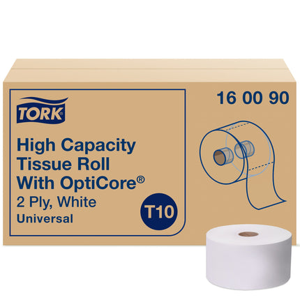 Tork Universal High-Capacity Bath Tissue - White, 2 Ply, 583', 2000 Sheets/Roll, 12 Rolls/Case