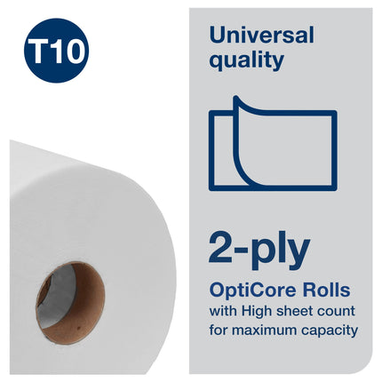 Tork Universal High-Capacity Bath Tissue - White, 2 Ply, 583', 2000 Sheets/Roll, 12 Rolls/Case
