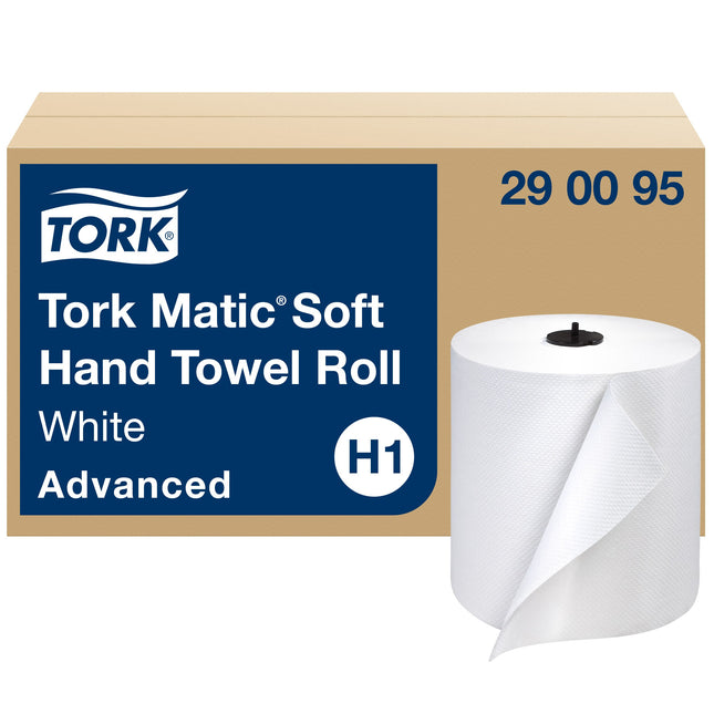 Tork Soft Matic Advanced Hand Towel Roll - White, 1 Ply, 900', 6 Rolls/Case