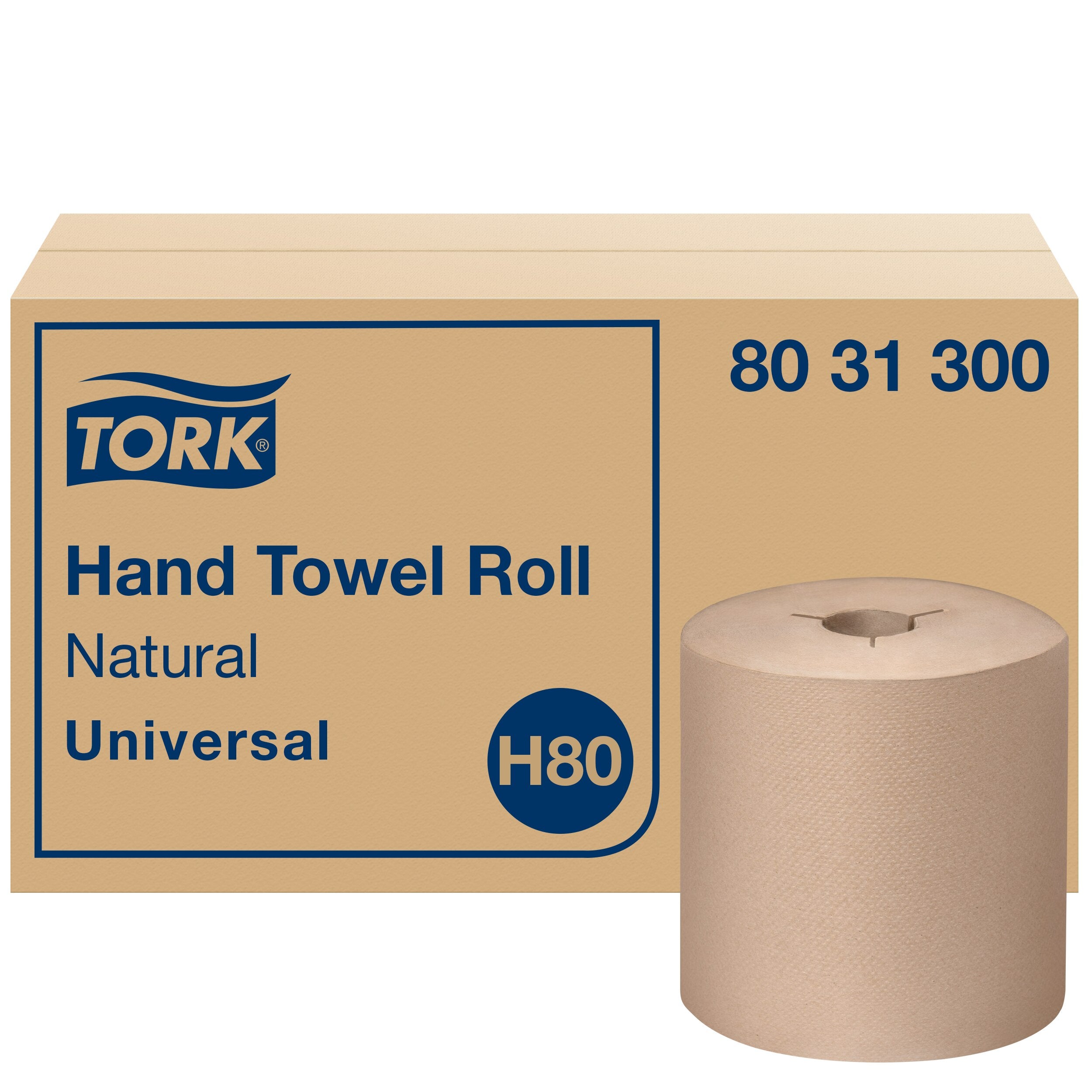 Rouleau d'essuie-tout universel Tork - Brun, 1 épaisseur, 244 mètres, 6 rouleaux/caisse