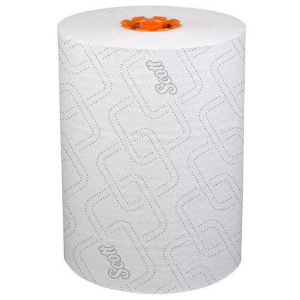 Scott Pro Slimroll Hard Roll Towels (47035) - With Absorbency Pockets, for Orange Core Dispensers, White, 580'/Roll, 6 Rolls/Case
