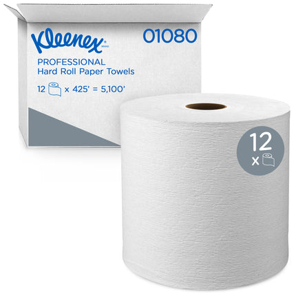 Essuie-mains Scott Essential Universal Plus en rouleau - 1 épaisseur, blanc, 425 pi, 12 rouleaux/caisse