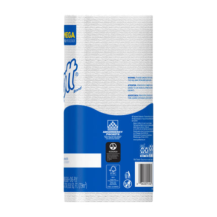 Essuie-tout perforés Scott - Blanc, 1 épaisseur, 128 feuilles/rouleau, 20 rouleaux/caisse