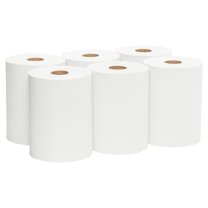 Scott Slimroll Hard Roll Towels (12388) - With Fast-Drying Absorbency Pockets, White, 580'/Roll, 6 Rolls/Case
