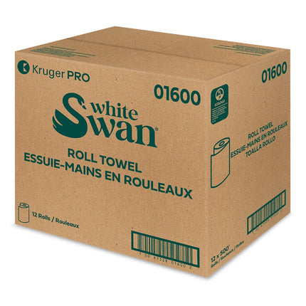 Kruger White Swan Roll Towel - White, 1 Ply, 12/Case, Made in Canada