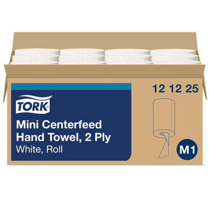 Tork Advanced Soft Mini Centerfeed Roll Towel - White, 2 Ply, 262', 266 Sheets/Roll, 12 Rolls/Case