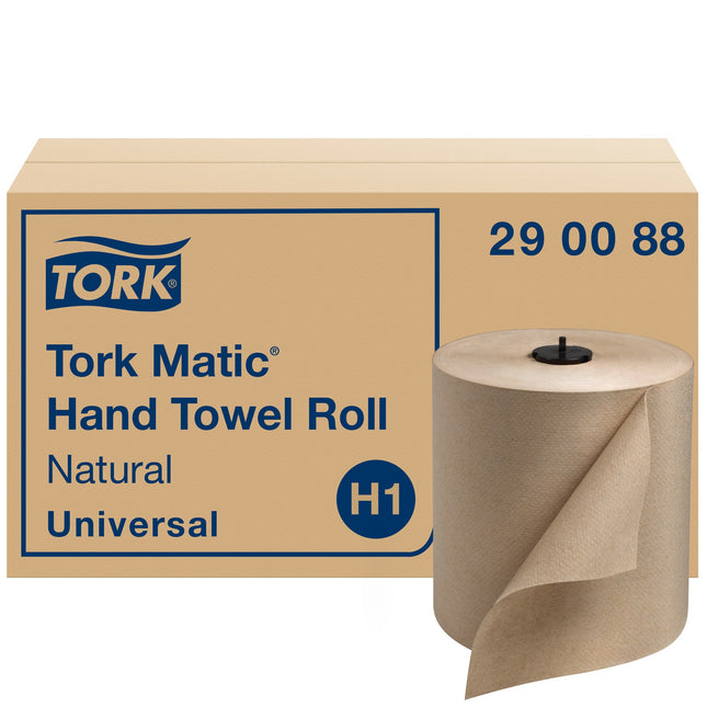 Tork Universal Matic Hand Towel Roll - 1 Ply, Brown, 6 Rolls/Case