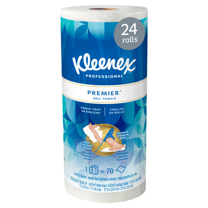 Kleenex Premier Kitchen Paper Towels (13964) - Cloth-Like Softness, White, 70 Sheets/Roll, 24 Rolls/Case