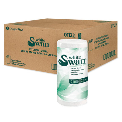 Kruger White Swan Professional Towel - 2 Ply, White, 210 Sheets/Pack,12 Packs/Case