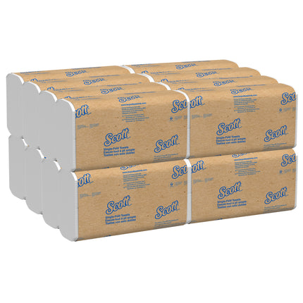 Scott Essential Single-Fold Paper Towels (01700) - White, 250 Sheets/Pack, 16 Packs/Case