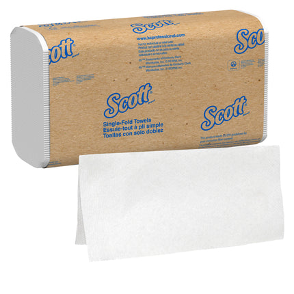 Scott Essential Single-Fold Paper Towels (01700) - White, 250 Sheets/Pack, 16 Packs/Case