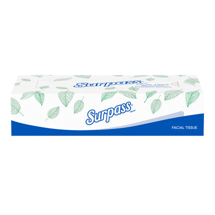 Surpass Facial Tissue - 2-Ply, White, Ecologo, 100 Tissues/Box, 30 Boxes/Case
