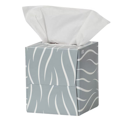 Tork Premium Facial Tissue Cube Box - 2 Ply, White, 94 Sheets/Box, 36 Boxes/Case