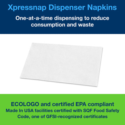 Serviette distributrice intercalaire Tork Advanced Xpressnap - 1 épaisseur, blanc, 500 serviettes/paquet, 12 paquets/caisse