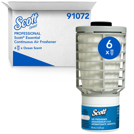 Désodorisant continu Scott Essential (91072) - Parfum Océan, 6/caisse