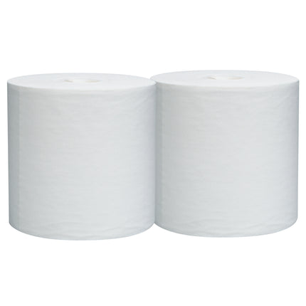 WypAll GeneralClean L30 Heavy Duty Cleaning Towels (05820) - Center-Pull Roll, White, 300 Sheets/Roll, 2 Rolls/Case