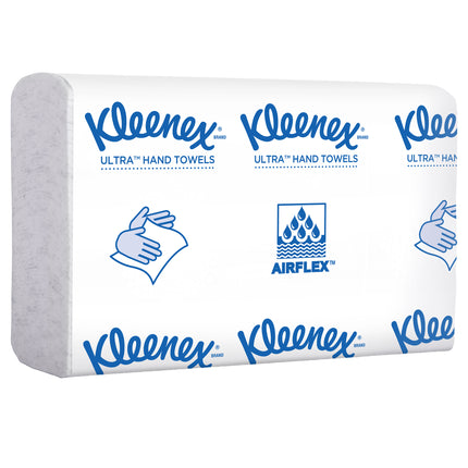 Essuie-mains Kleenex Reveal pliés en V (46321) - 2 épaisseurs, feuilles de 7,5 po x 9,4 po, blanc, 150 feuilles/paquet, 16 paquets/caisse