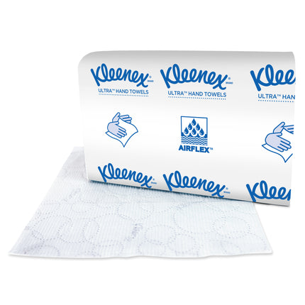 Essuie-mains Kleenex Reveal pliés en V (46321) - 2 épaisseurs, feuilles de 7,5 po x 9,4 po, blanc, 150 feuilles/paquet, 16 paquets/caisse