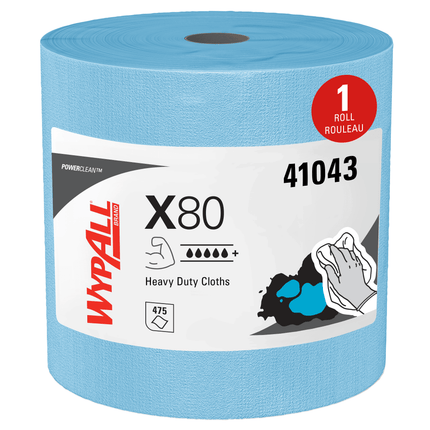 WypAll X80 Cloth Jumbo Roll - Blue, 475 Cloths/Roll