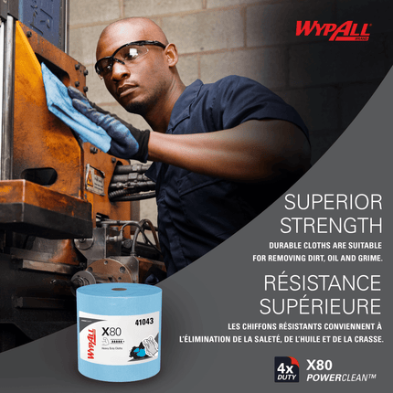 WypAll X80 Cloth Jumbo Roll - Blue, 475 Cloths/Roll
