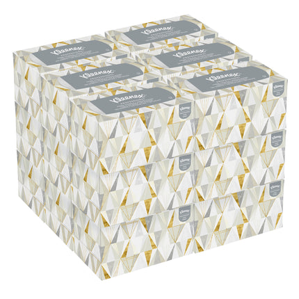 Essuie-mains Kleenex (01701) – Avec alvéoles absorbantes de qualité supérieure, boîte distributrice escamotable, blanc, 120 feuilles/boîte, 18 boîtes/caisse