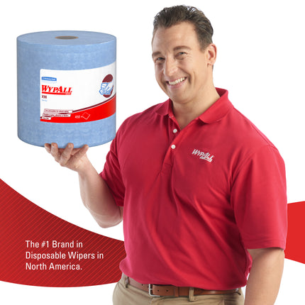 Wypall X90 Extended Use Cloths - Reusable Wipes Jumbo Roll, Blue Denim, 450 Sheets/Roll, 1 Roll/Box