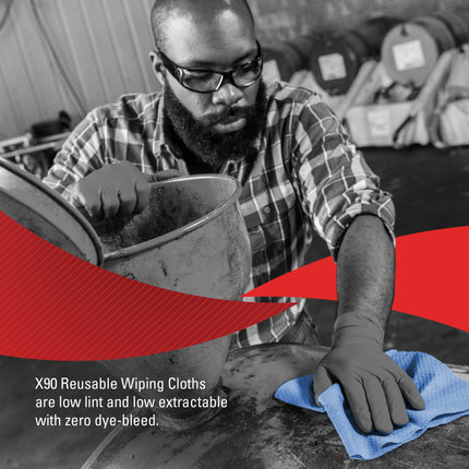 Wypall X90 Extended Use Cloths - Reusable Wipes Jumbo Roll, Blue Denim, 450 Sheets/Roll, 1 Roll/Box
