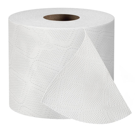 Papier hygiénique en rouleau standard Scott Essential - 2 épaisseurs, fibres 100 % recyclées, blanc, 80 rouleaux/caisse