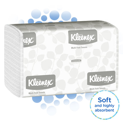 Kleenex Folded Towel Multi-Fold - White, 150 Sheets/Pack, 8 Packs/Sheet