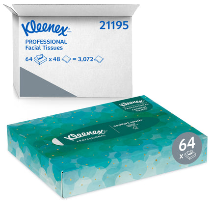 Kleenex Jr Facial Tissue - 2 Ply, 48 Tissues/Box, 64 Boxes/Case