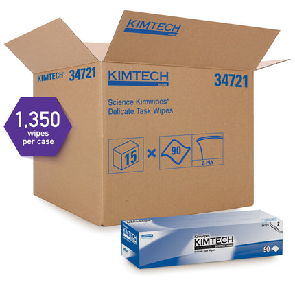 Kimberly-Clark Professional Kaydry EX-L Low Lint Wiper - 2-Ply, 90 Sheets/Pack, 15 Packs/Case