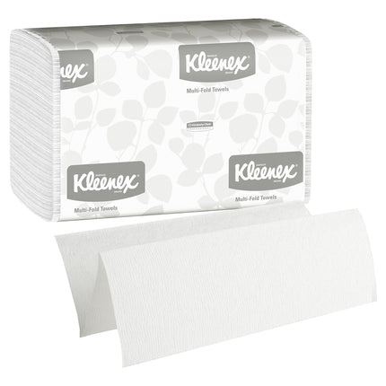 Kleenex Multifold Paper Towels (01890) - 1-Ply, 9.2" x 9.4" sheets, White, 150 Sheets/Pack, 16 Packs/Case