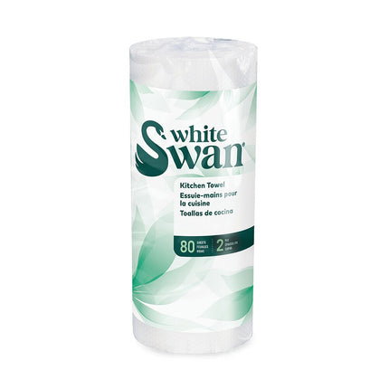 Kruger White Swan Kitchen Towel - 2 Ply, White, 30 Rolls/Case