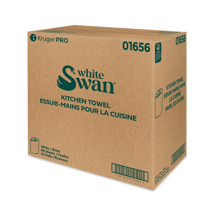 Kruger White Swan Kitchen Towel - 2 Ply, White, 30 Rolls/Case