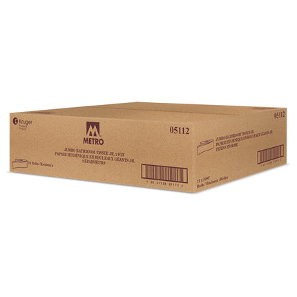 Papier hygiénique géant 2 épaisseurs Metro - 2 épaisseurs, 3,3 po x 1000 pi, blanc, 12 rouleaux/caisse