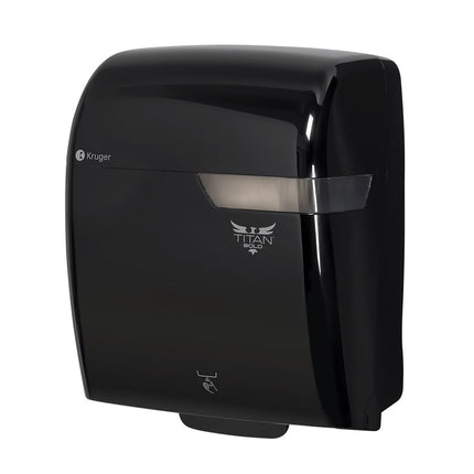 Distributeur de serviettes en rouleau hybride électronique Titan Bold - Noir, Rectangulaire, Plastique, 1/Caisse