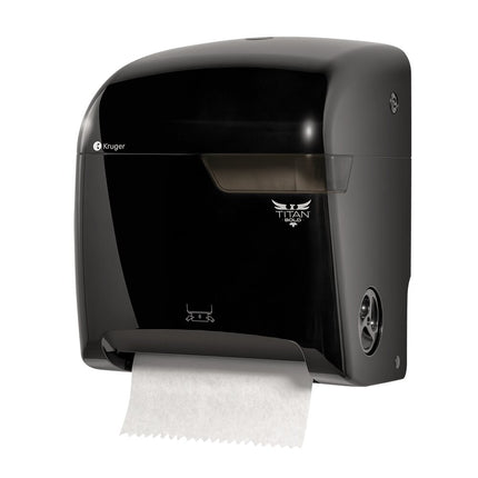 Kruger Titan Bold Mechanical Touchless Roll Towel Dispenser - Black, Sold Individually