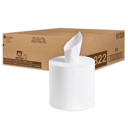 Kruger Esteem Center-Pull Towels - White, 2-Ply, 600 Sheets/Roll, 6 Rolls/Case