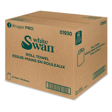 Rouleau essuie-mains White Swan - 1 épaisseur, blanc, 205 pi, 24/caisse