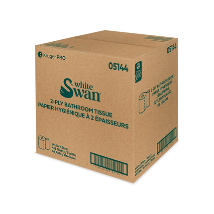 Kruger White Swan Bathroom Tissue - 2-Ply, 420 Sheets/Roll, 48 Rolls/Case