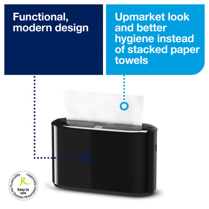 Tork Xpress Countertop Multifold Towel Dispenser - Black, Sold Individually