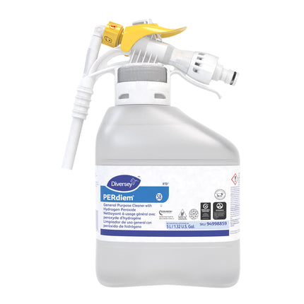 Diversey PERdiem Nettoyant tout usage - Peroxyde d'hydrogène, inodore, transparent, 5 L, prêt à diluer, vendu à l'unité
