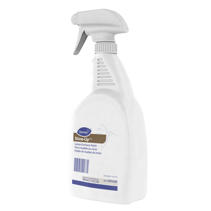 Diversey Shine-Up Lemon Furniture Polish - White Liquid, Lemon Fragrance, 32oz., Sold Individually