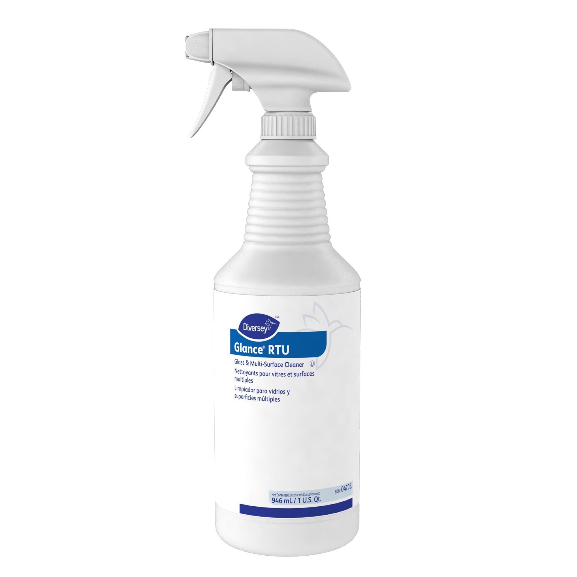 Diversey™ Glance® Glass & Multi-Surface Cleaner, Blue Liquid, No Added Fragrance, 946 ml, Sold Individually