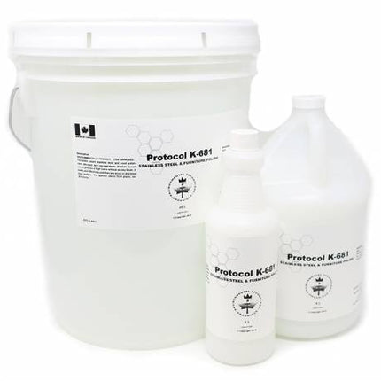 Protocole K-681 - Nettoyant et polissant pour acier inoxydable et bois - 3,78 L, vendu à l'unité