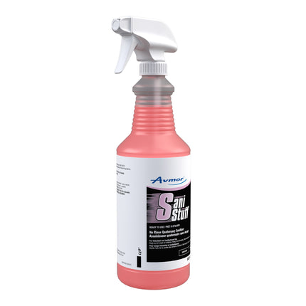 Diversey Sani Stuff Désinfectant quaternaire prêt à l'emploi sans rinçage – Couleur rose, 946 ml, vendu à l'unité