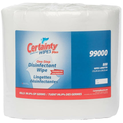 Certainty™ Plus Disinfectant Wipes, White, 1600 Sheets/Case