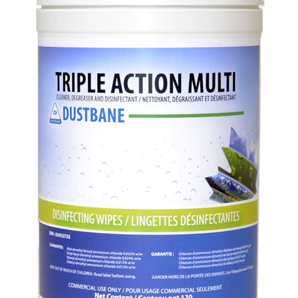 Lingettes dégraissantes et désinfectantes Triple Action Dustbane, vendues à l'unité
